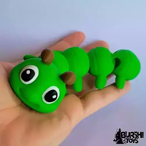 CUTE FLEXI CATERPILLAR ARTICULATED PRINT IN PLACE