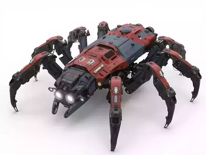 Tactical Spider Mech 3D Model Multi Terrain Scout