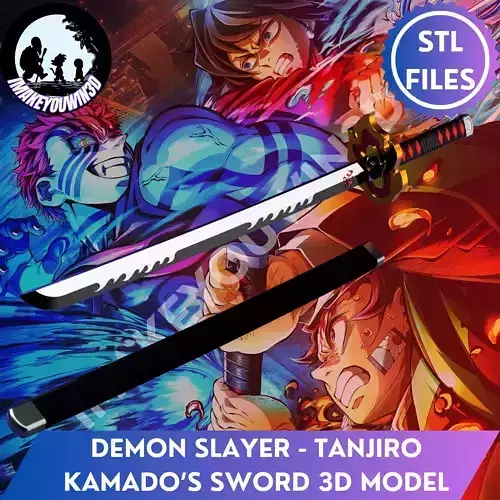 Demon Slayer - Tanjiro Kamado Nichirin Sword Cosplay 