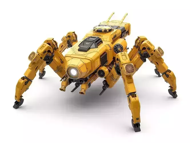 Industrial Spider Mech 3D Model Heavy Utility Vehicle