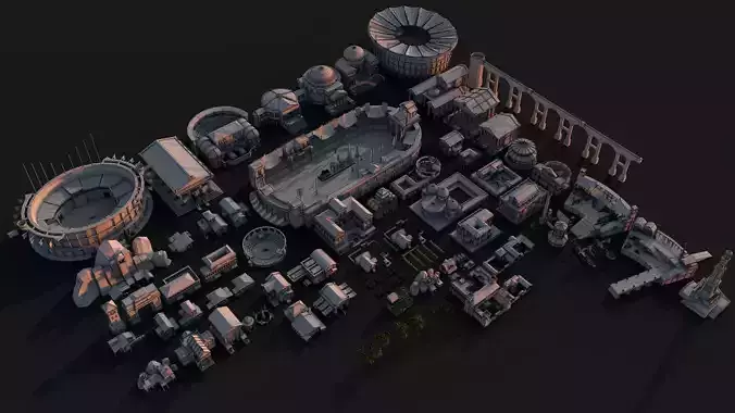 Mega Roma - Greek City Pack Low-poly 3D model 4
