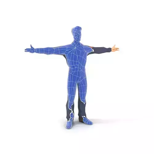 Blue Workman Model Pack Low-poly 3D model 6