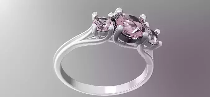 beauty light wedding ring 3D model 3D model