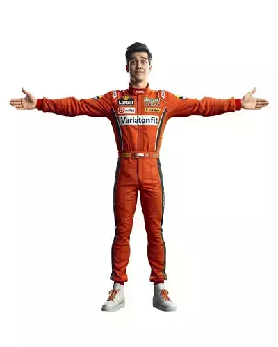 Race Car Driver Uniform model pack Low-poly 3D model 2
