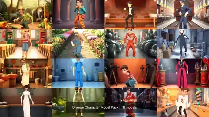 Diverse Character Model Pack