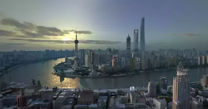 Shanghai City China 3D model