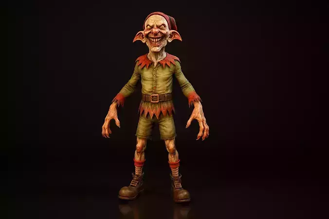 Creepy Christmas Goblin Elf Monster Figurine Holiday Horror
