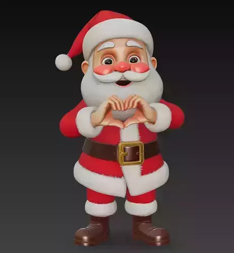 Santa Heart Hands - Stylized Christmas 3D Model
