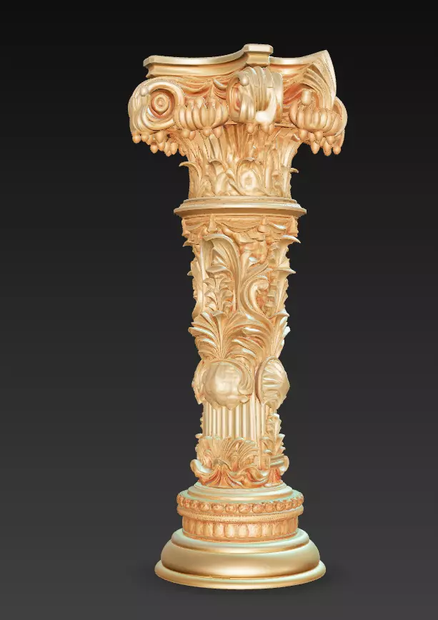 Ornate Corinthian Column - Royal Decorative Sculpture Pedestal 3D print model