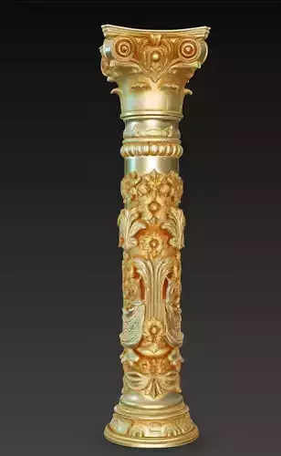 Ornamental Corinthian Decorative Column - High Detail Sculpture
