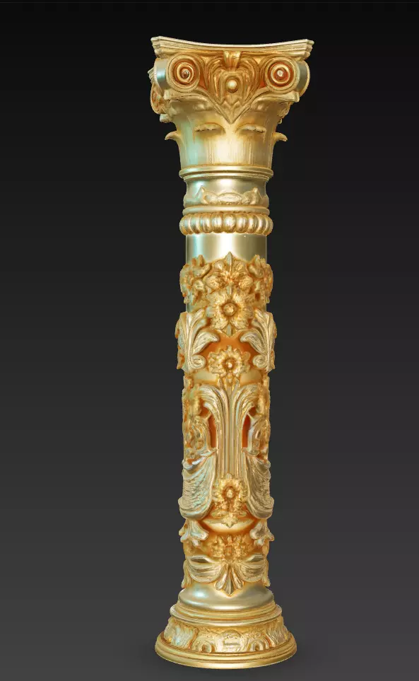 Ornamental Corinthian Decorative Column - High Detail Sculpture 3D print model
