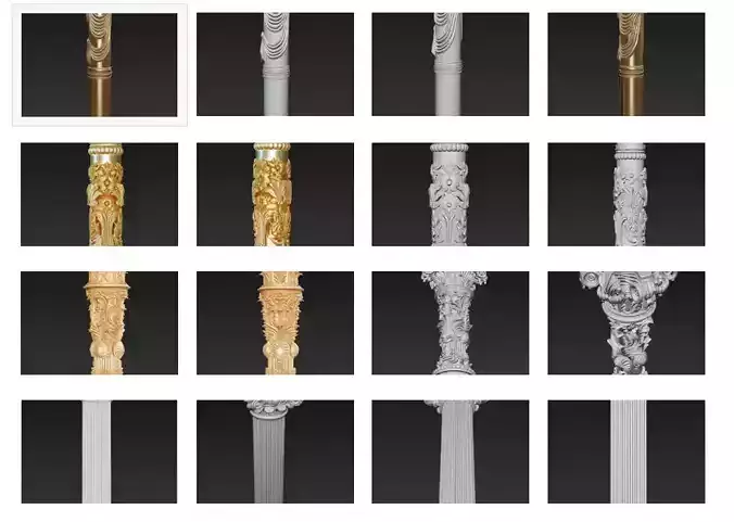 Ionic Columns - Classical Architectural Sculptures Collection