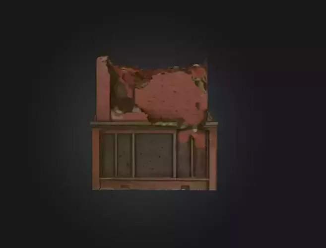 Ruined Corner Shop Low-poly 3D model 6