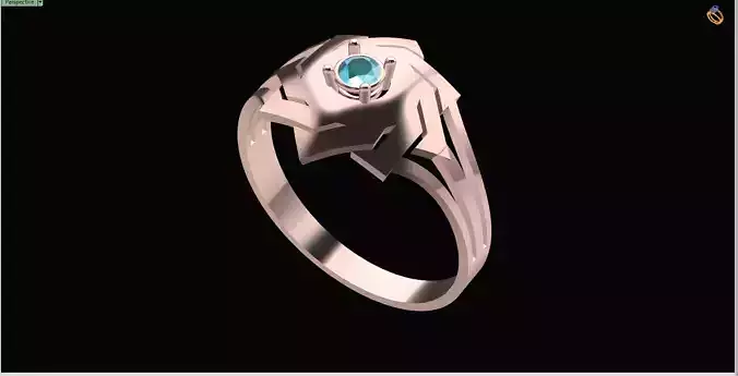 Unisex Futuristic Geometric Solitaire Ring File Item 32