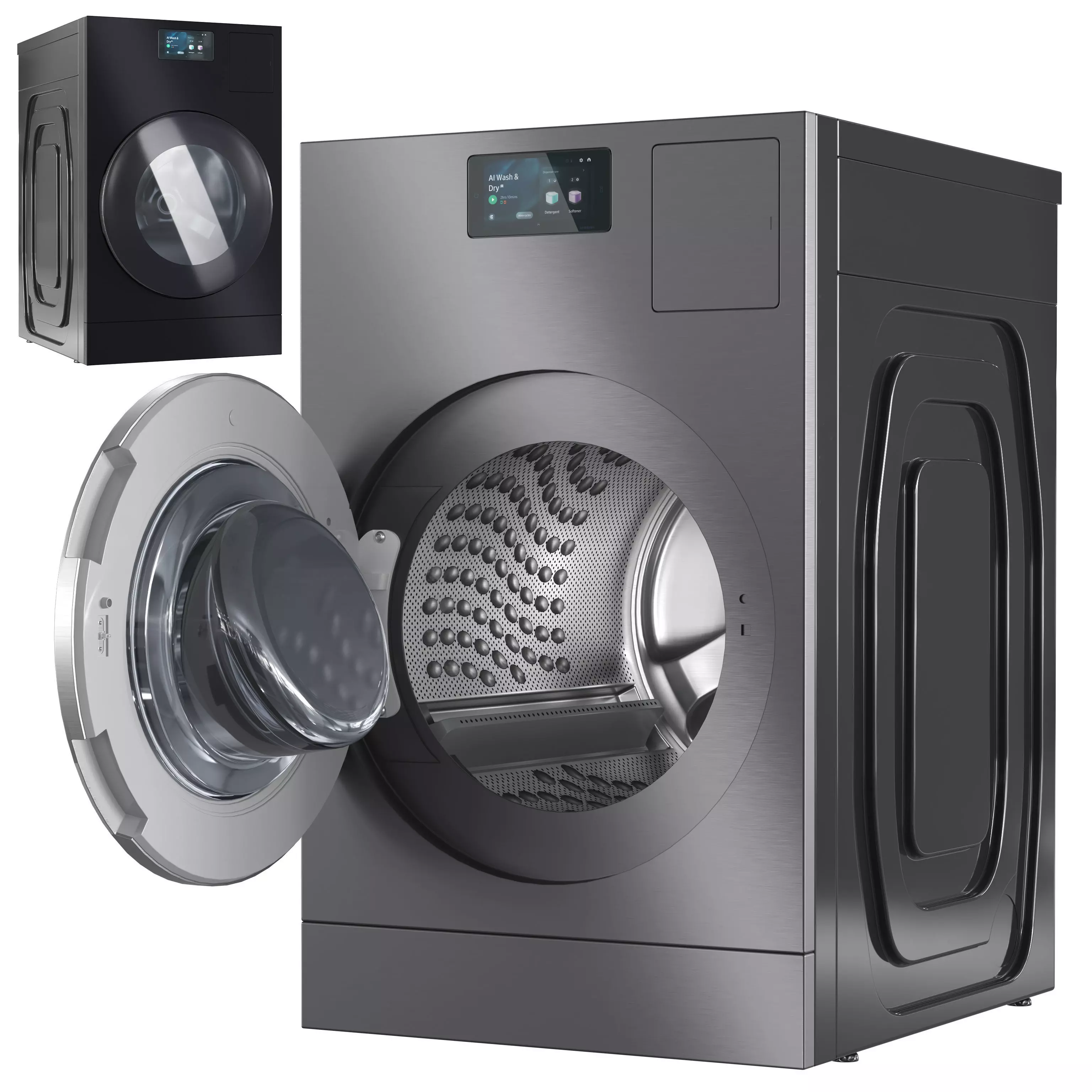 Samsung Washer and Dryer Set 02 WD90F53AVSUS WD90F53AVBUS 3D model