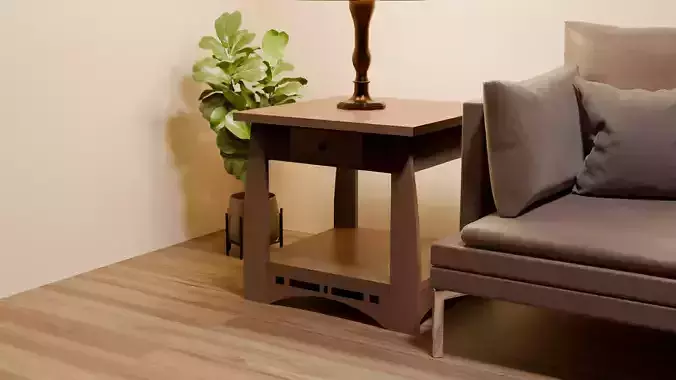 Curved Leg Amish End Table