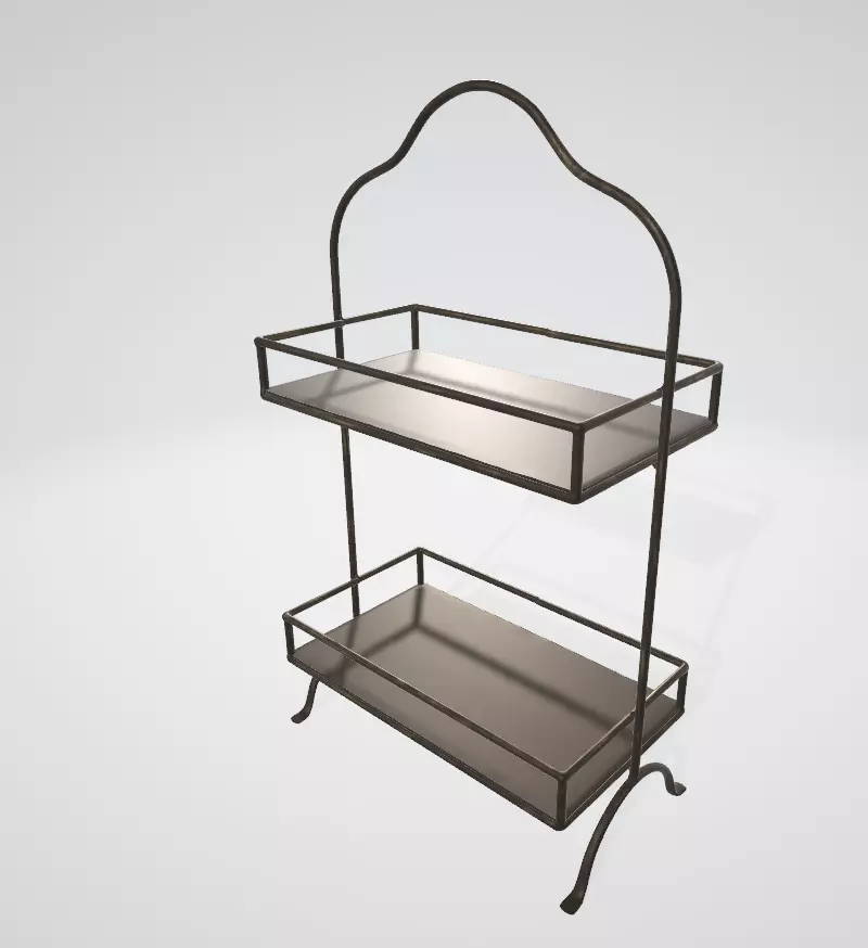 Creative Co Op 2 Tier Decorative Metal Tray with Handle Low-poly 3D model