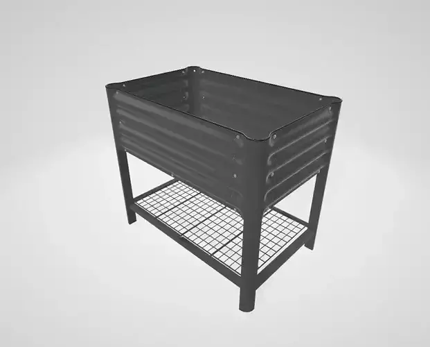 Raised Garden Bed with Shelf Elevated Metal Planter