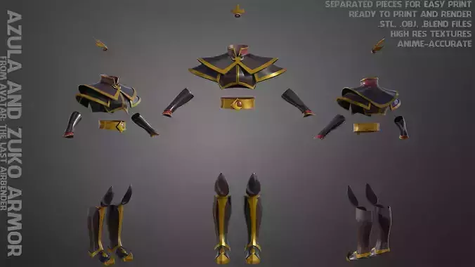 Avatar Last Airbender Azula and Zuko Royal Armor for Cosplay