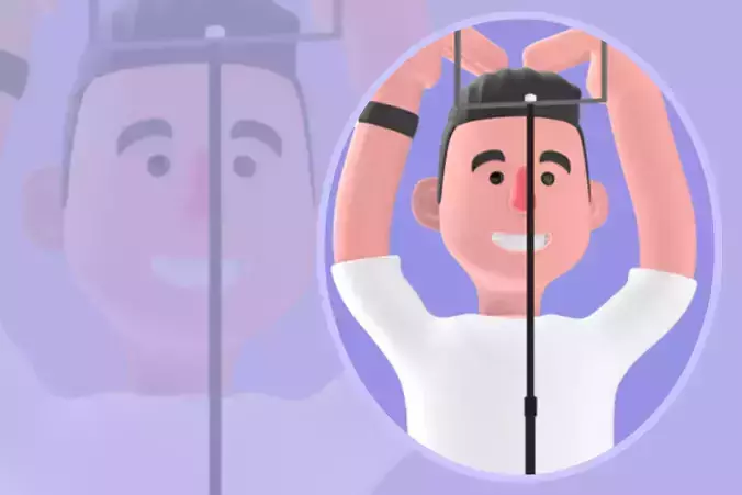 Stylized 3D Male Photographer Character - Lifting Studio Light