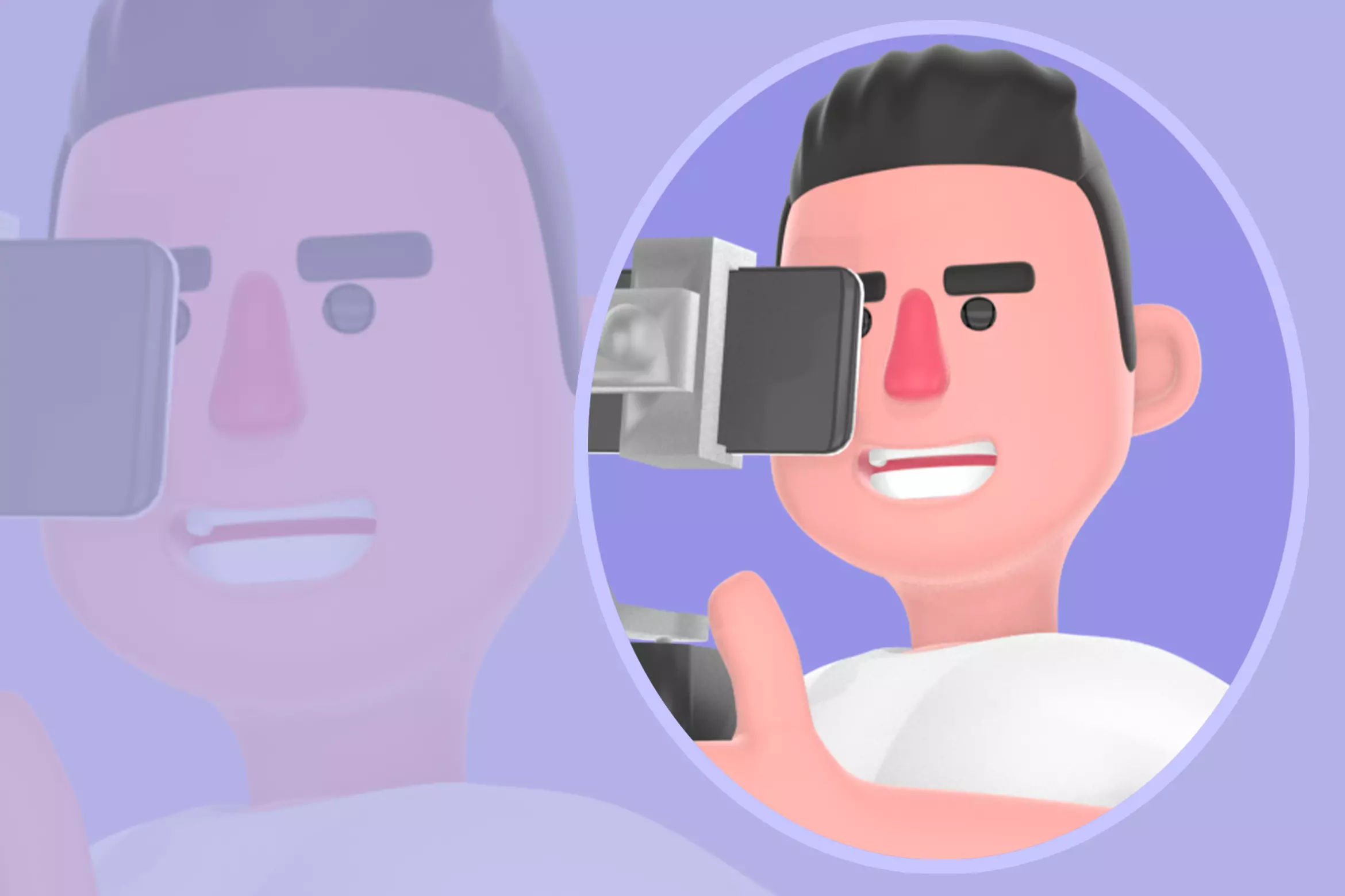 Stylized 3D Male Photographer Character - Kneeling with Gimbal 3D model