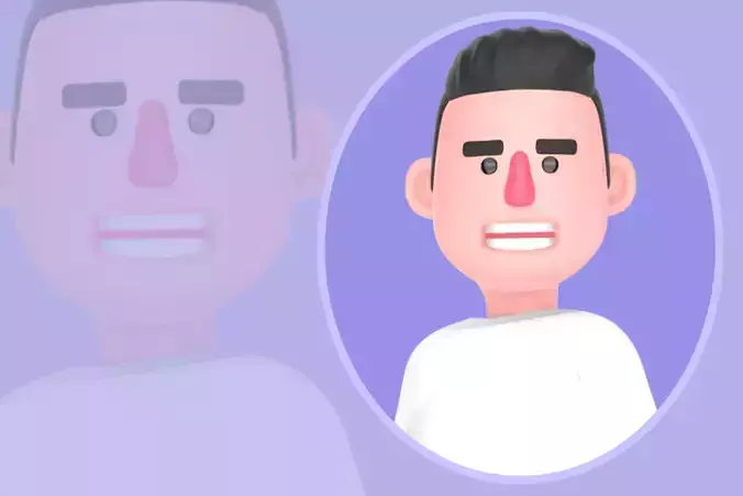 Stylized 3D Male Photographer Walking with Vintage Camera