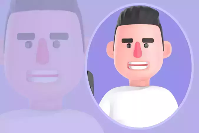 Stylized 3D Male Photographer with Vintage Video Camera