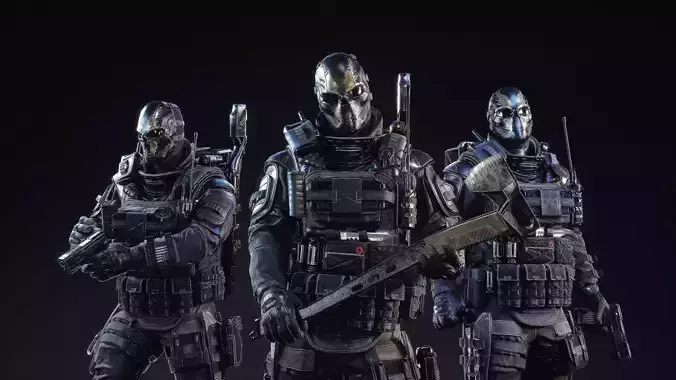 Game Ready Lowpoly  Rigged Soldier Character 