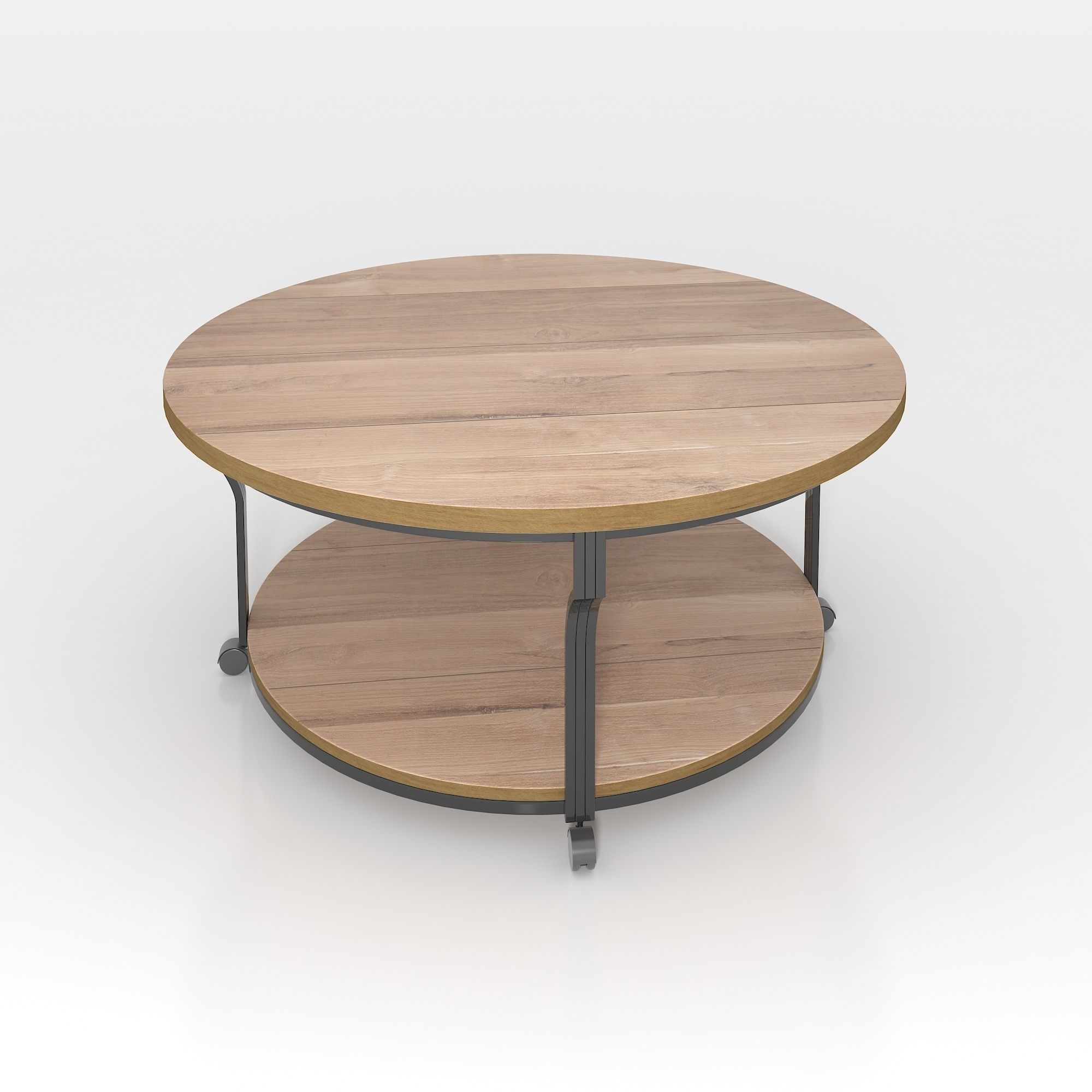 Geoff Coffee Table Oak and Black 3D model_2