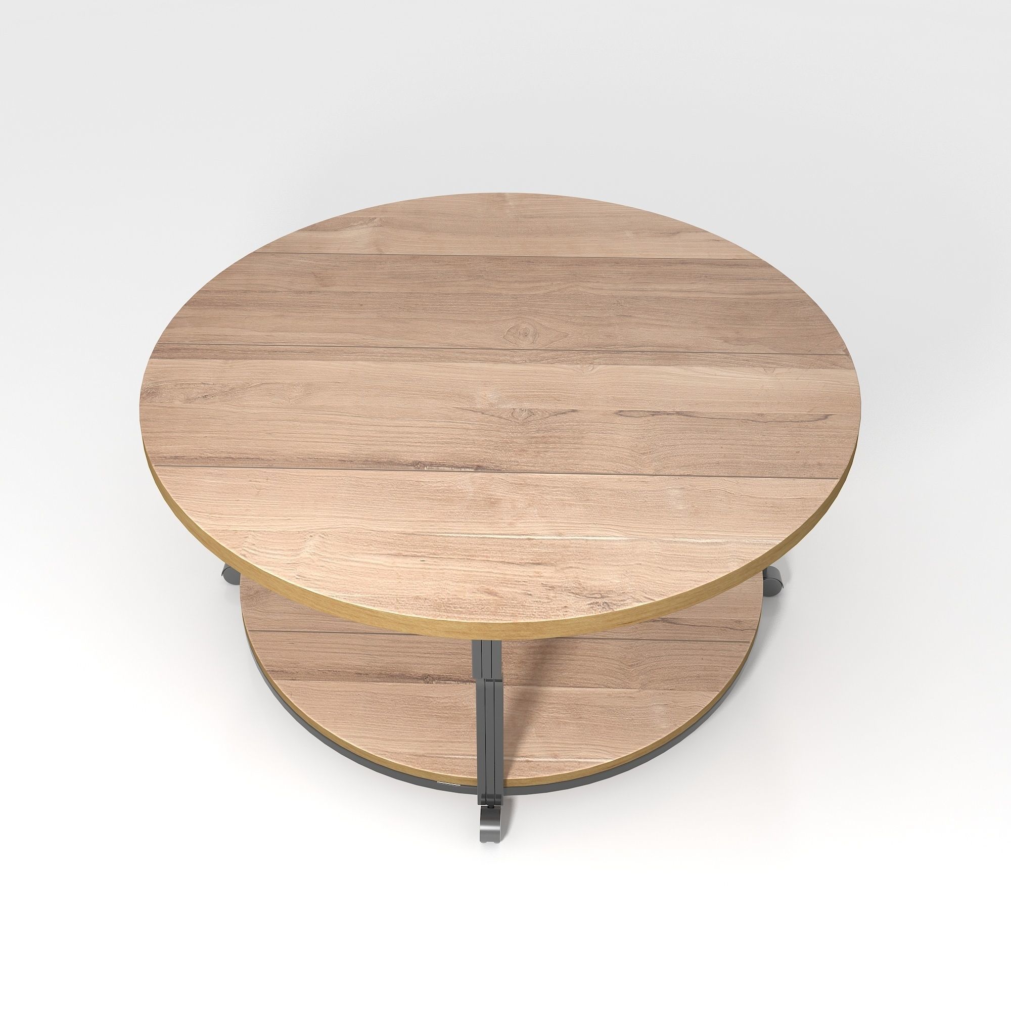 Geoff Coffee Table Oak and Black 3D model_4