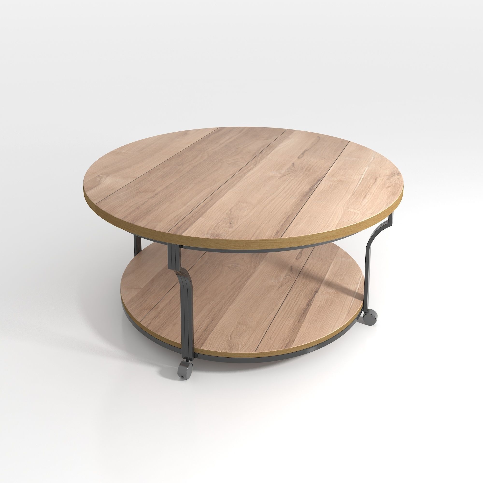 Geoff Coffee Table Oak and Black 3D model_6