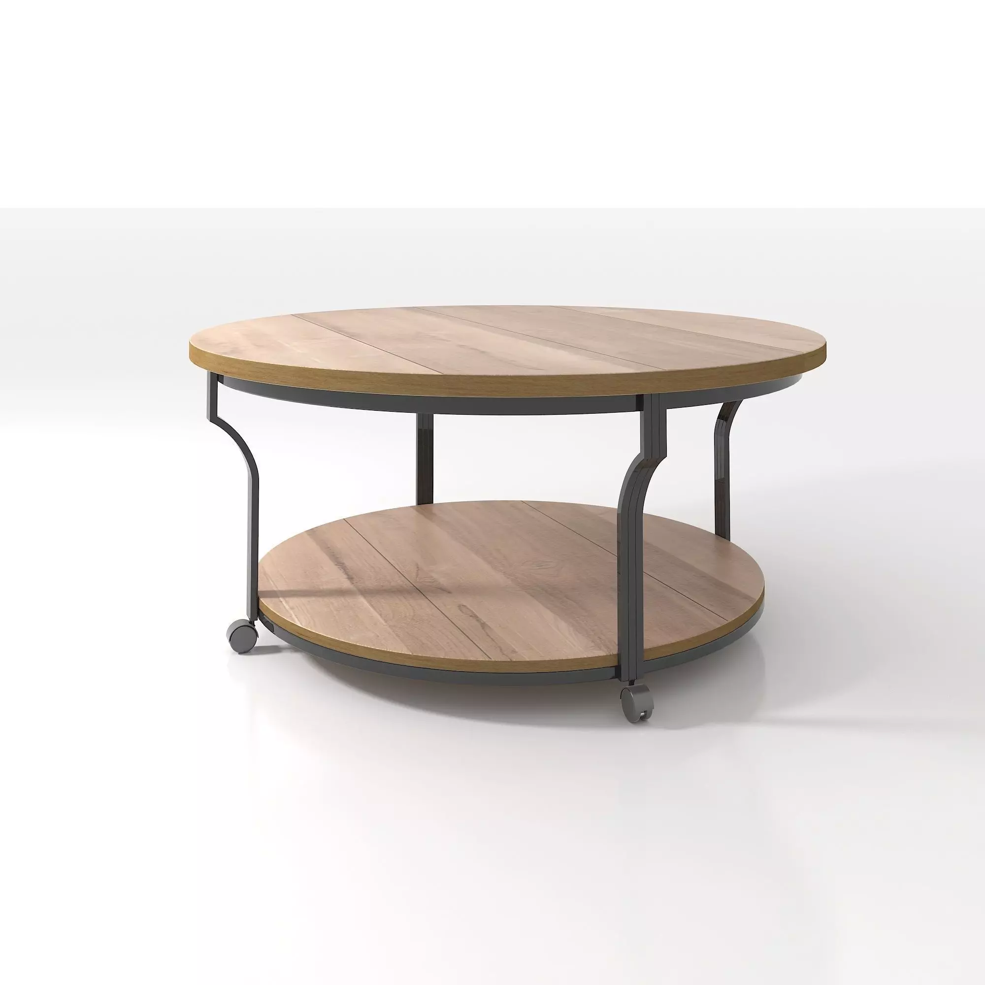 Geoff Coffee Table Oak and Black 3D model_0