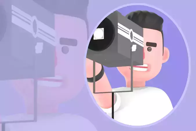 Stylized 3D Male Photographer Character - Angry Studio Cameraman