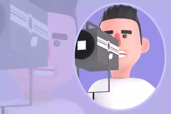 Stylized 3D Male Photographer Character - Confident Thumbs Up