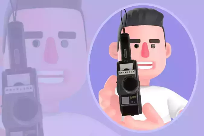 Stylized 3D Male Photographer Character - Cheerful Videographer