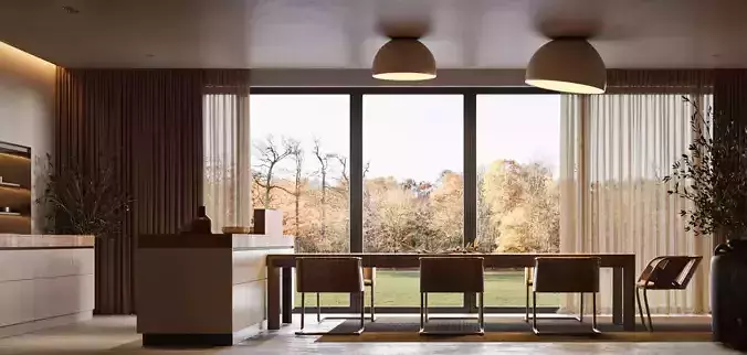 Wabi-sabi style dining room