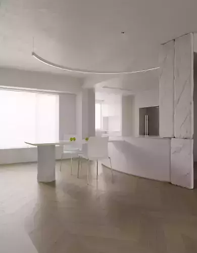 Modern minimalist living room scene 3D model 6