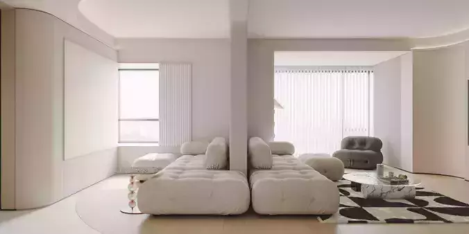 Warm modern living room