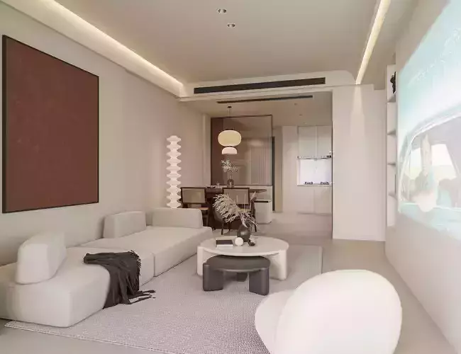 Cozy and natural living room scene