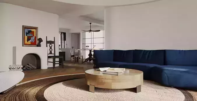 Modern living room 3D model 3