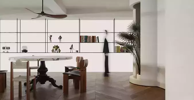 Modern living room 3D model 6