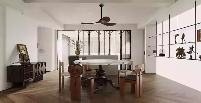 Modern living room 3D model 7