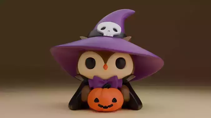 Halloween wizard owl 02