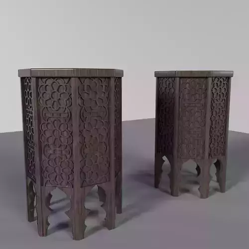  Indian Wooden Stool - Banco de madera indio
