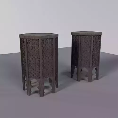  Indian Wooden Stool - Banco de madera indio
