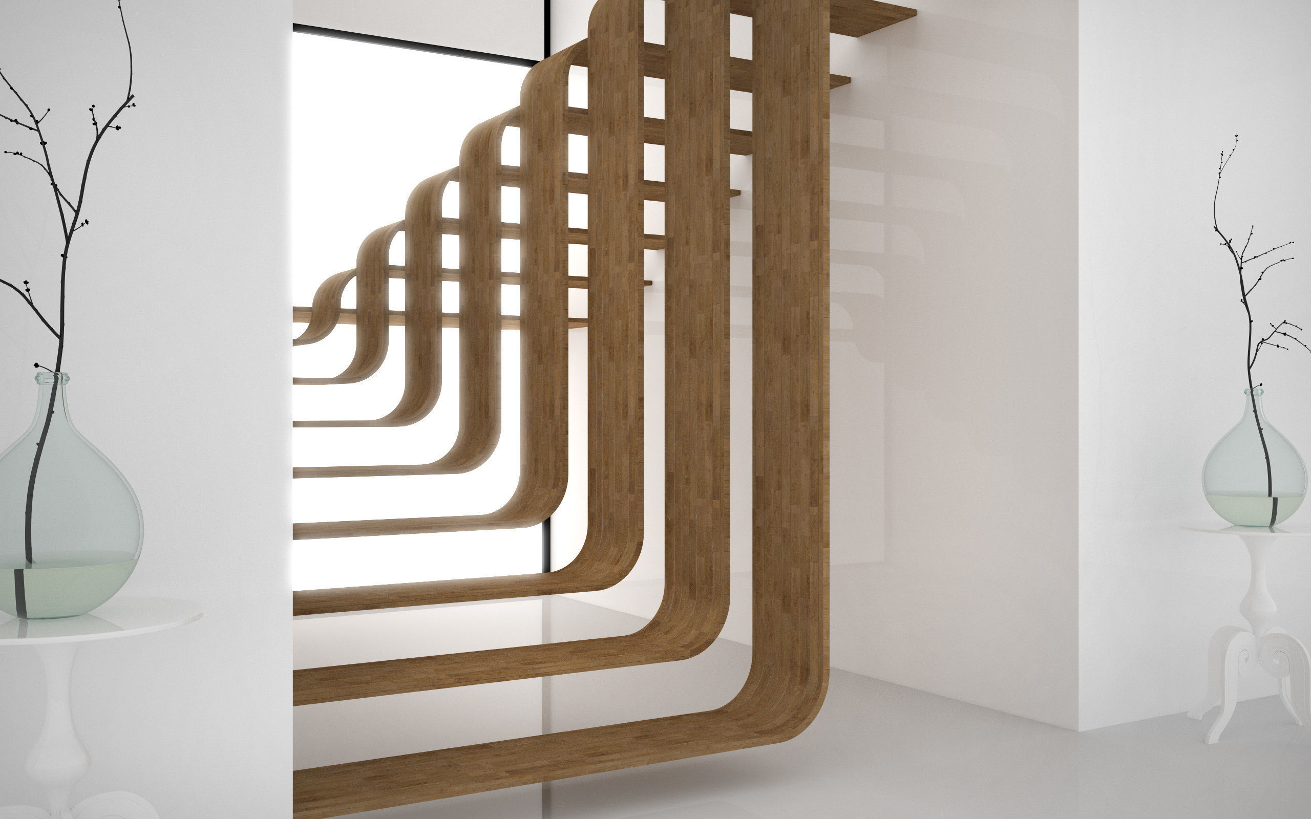 Sweep stair 3D model_1