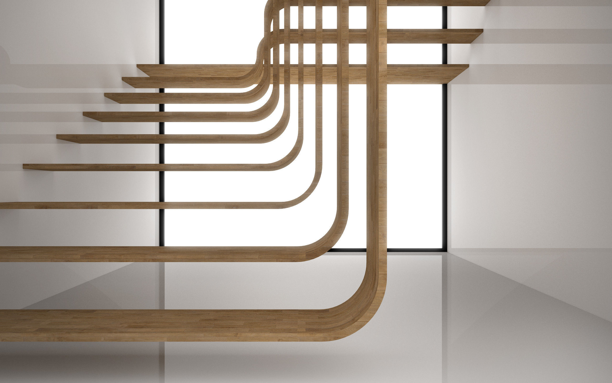 Sweep stair 3D model_2