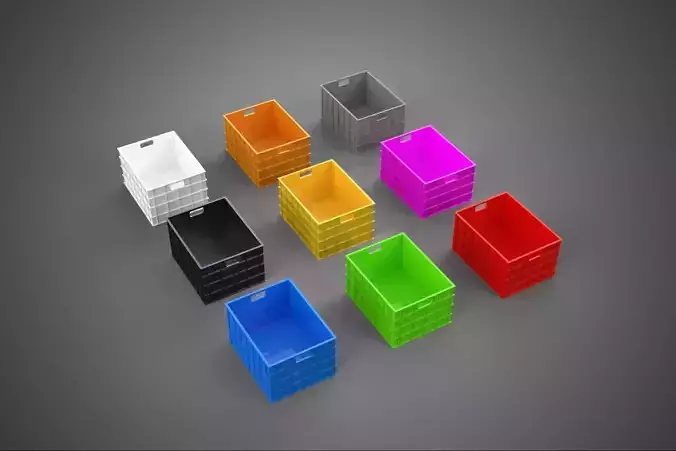 COLLECTION STANDARD COLORFUL PLASTIC CRATE BOX CONTAINER STORAGE