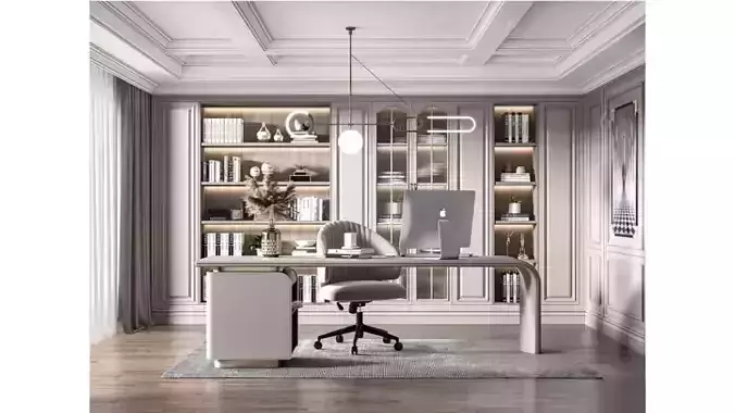 A modern luxurious style study room