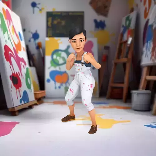 PaintSplattered Overalls Kid model pack